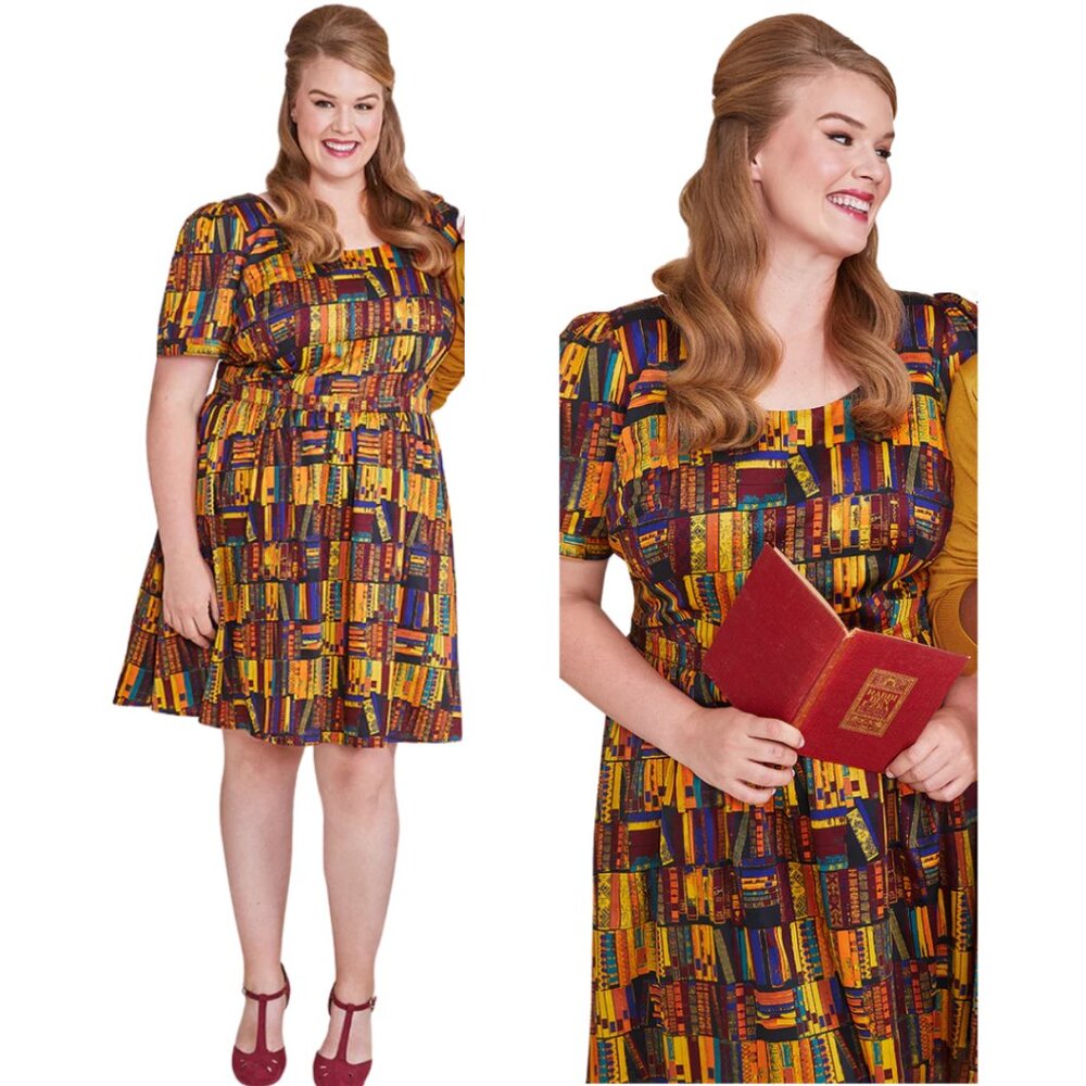 Modcloth Book Print Dress-L